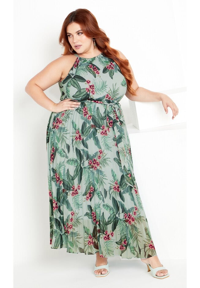 Rebecca Print Maxi Dress - seafoam, GREEN, hi-res image number 0