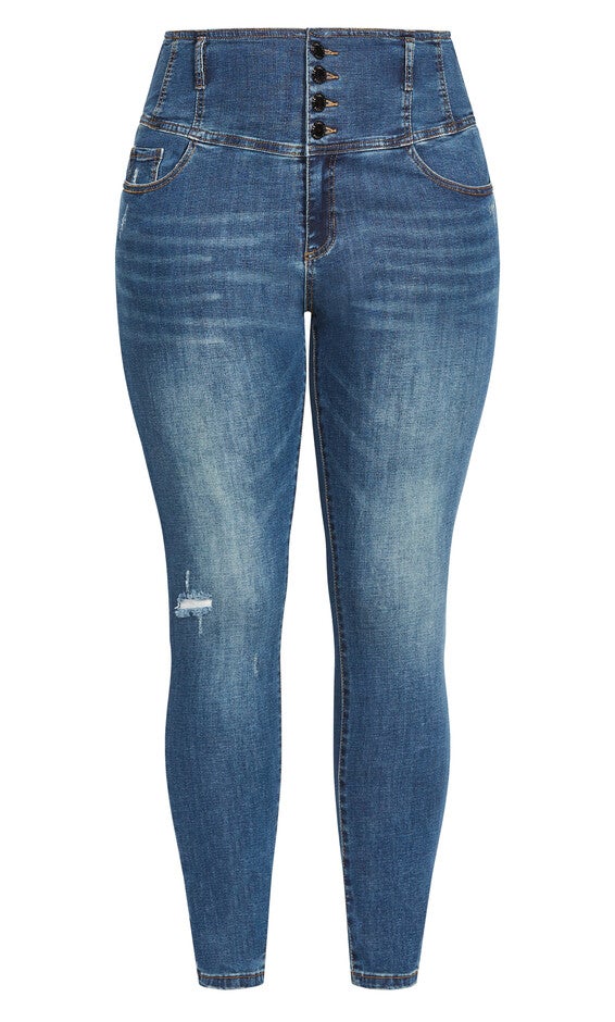 Harley Rip Corset Jean - denim, BLUE, alternate image number null