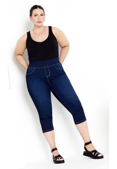Pull On Cropped Denim Legging
