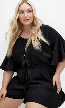 Harlow Lace Playsuit - black