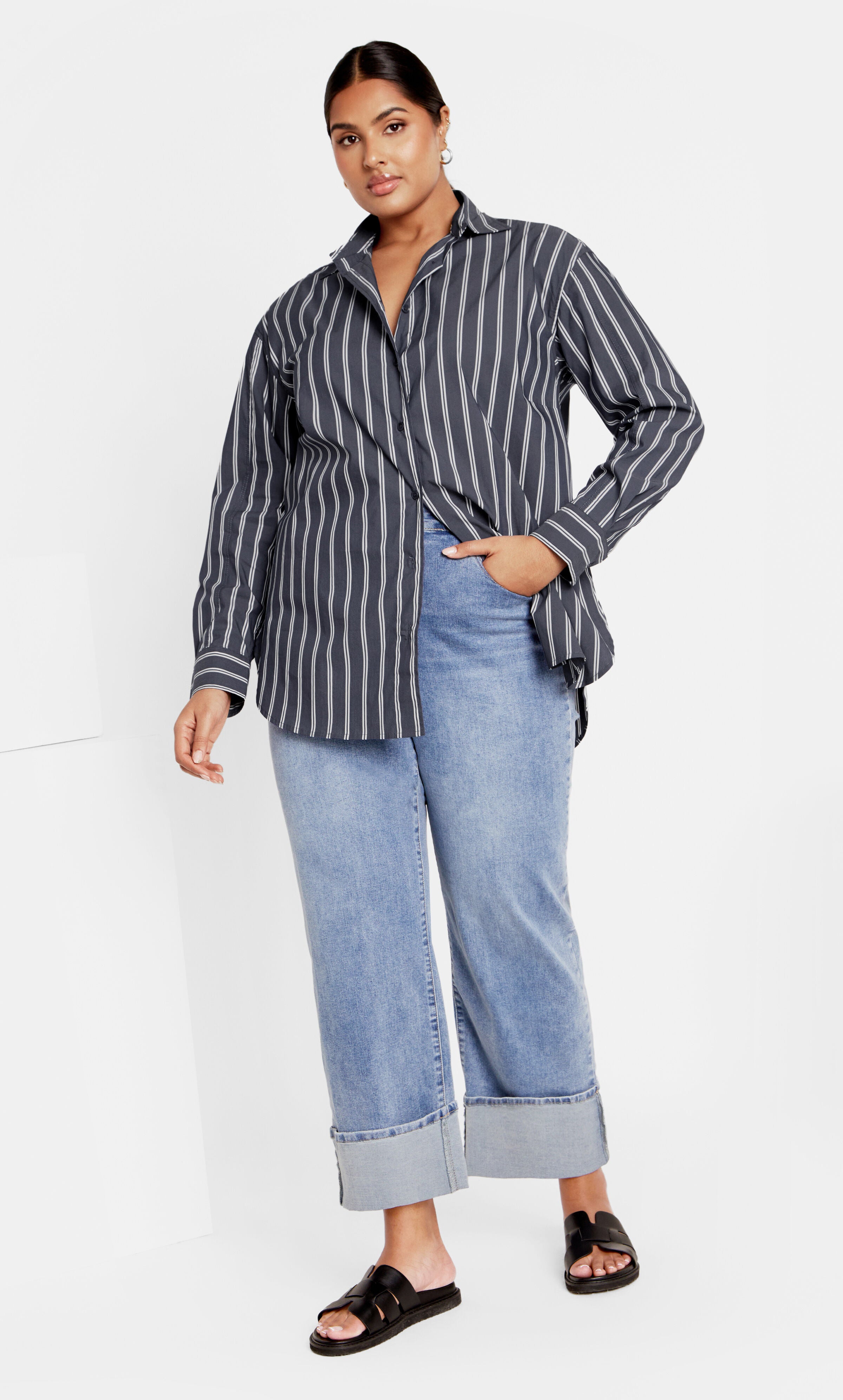 Celine Shirt - navy, BLUE, alternate image number 1