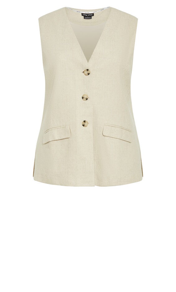 Nala Sleeveless Jacket - stone, STONE, alternate image number 3
