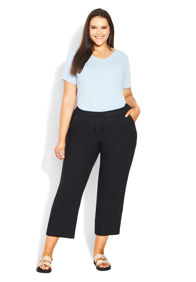 Linen Trouser, BLACK, hi-res image number 0