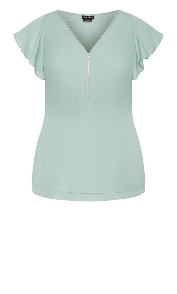 Zip Fling Top - seafoam, GREEN, alternate image number 4