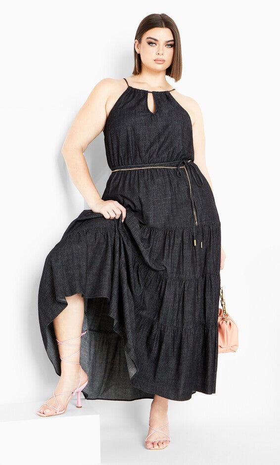 Hamptons Tier Maxi Dress - black, BLACK, hi-res image number null