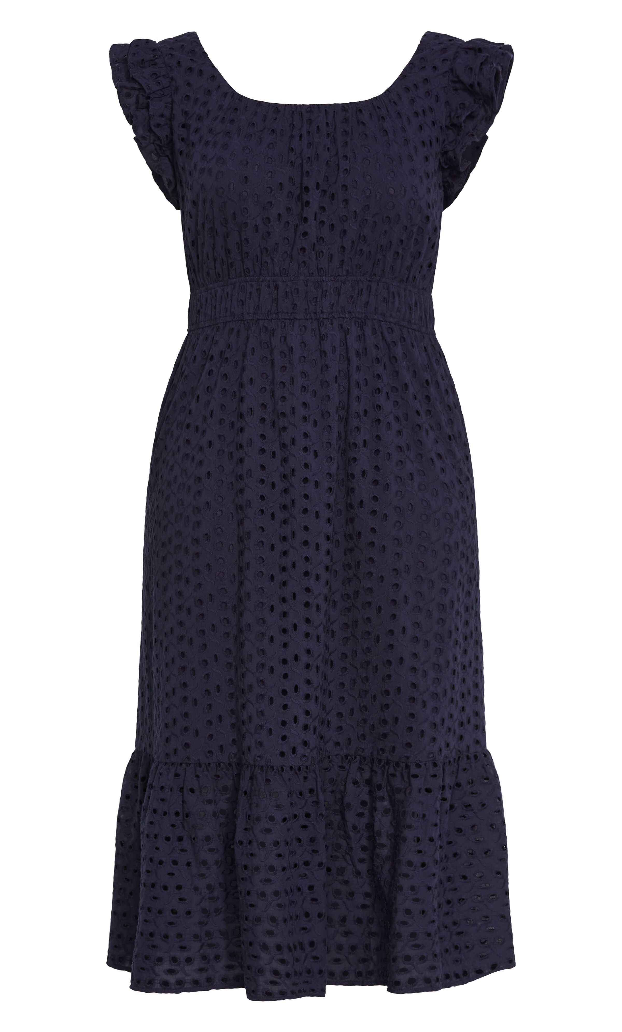 Sweet Broderie Midi Dress - navy, BLUE, alternate image number 4