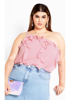 Ruffle Rita Top - baby blue