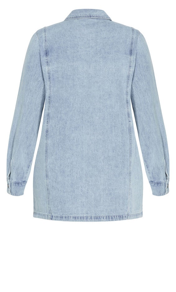 Liv Denim Shirt - mid denim, BLUE, alternate image number 4