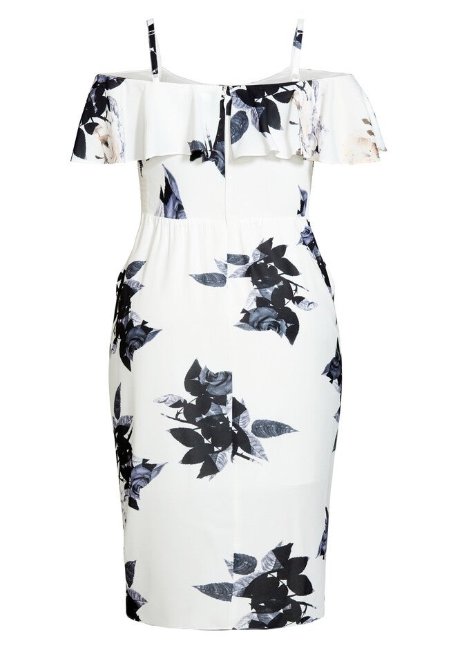 Cream Floral Dress - cream, WHITE, alternate image number null