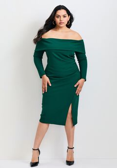 Collette Off Shoulder Gathered Waist Dress