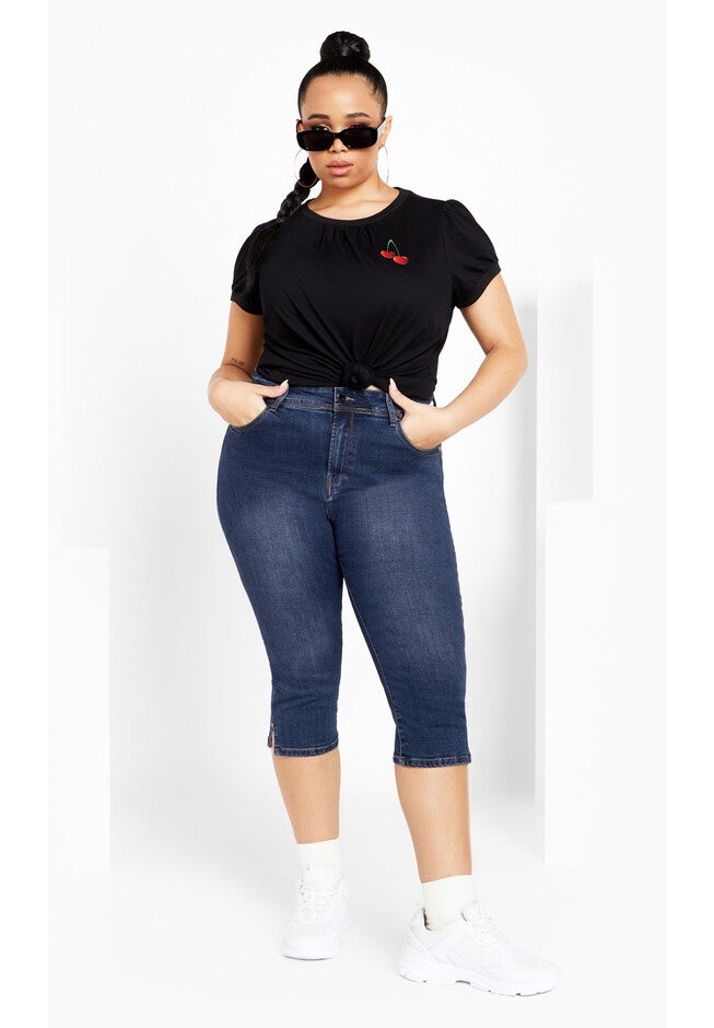 Sweet Longline Short - dark denim, BLUE, on-hover image number 1