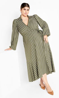 Selena Wrap Dress - olive