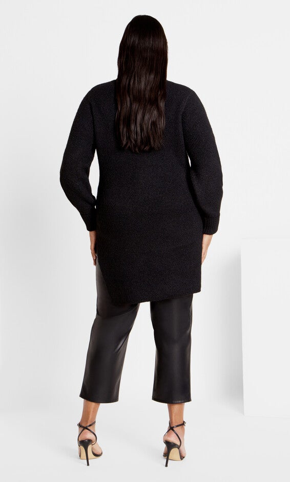 Longline Split Sweater - black, BLACK, alternate image number 2