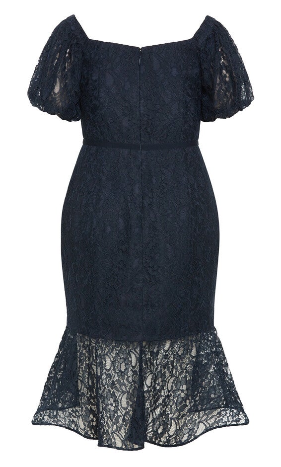 Lace Lily Dress - navy, BLUE, alternate image number null