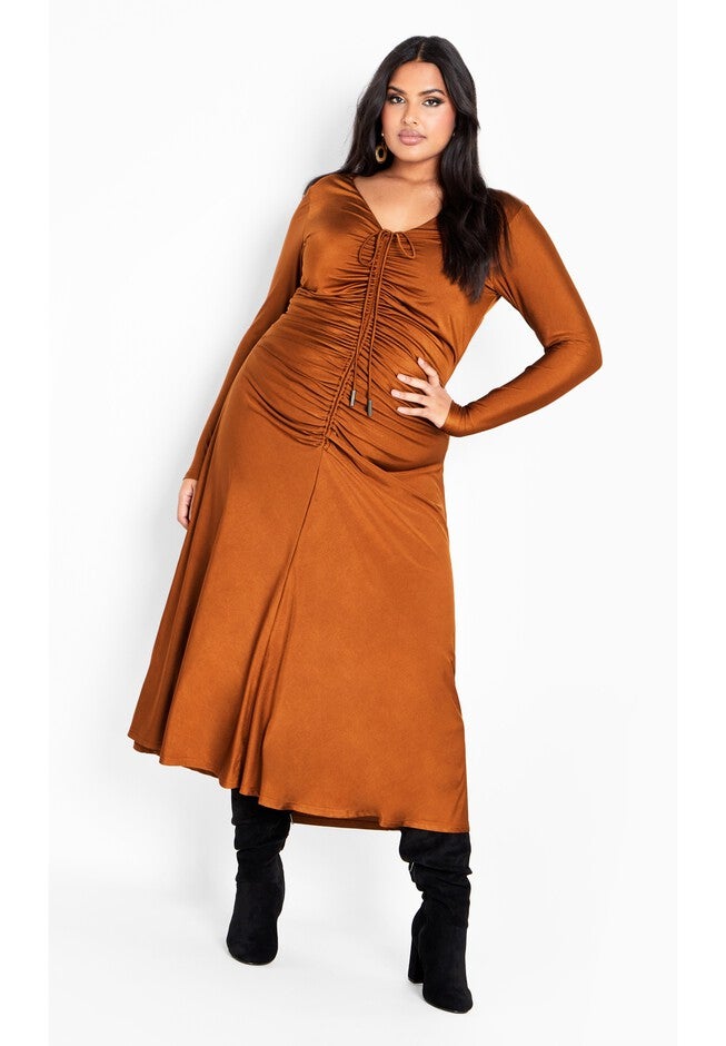 Avah Dress - gingerbread, BROWN, hi-res image number null