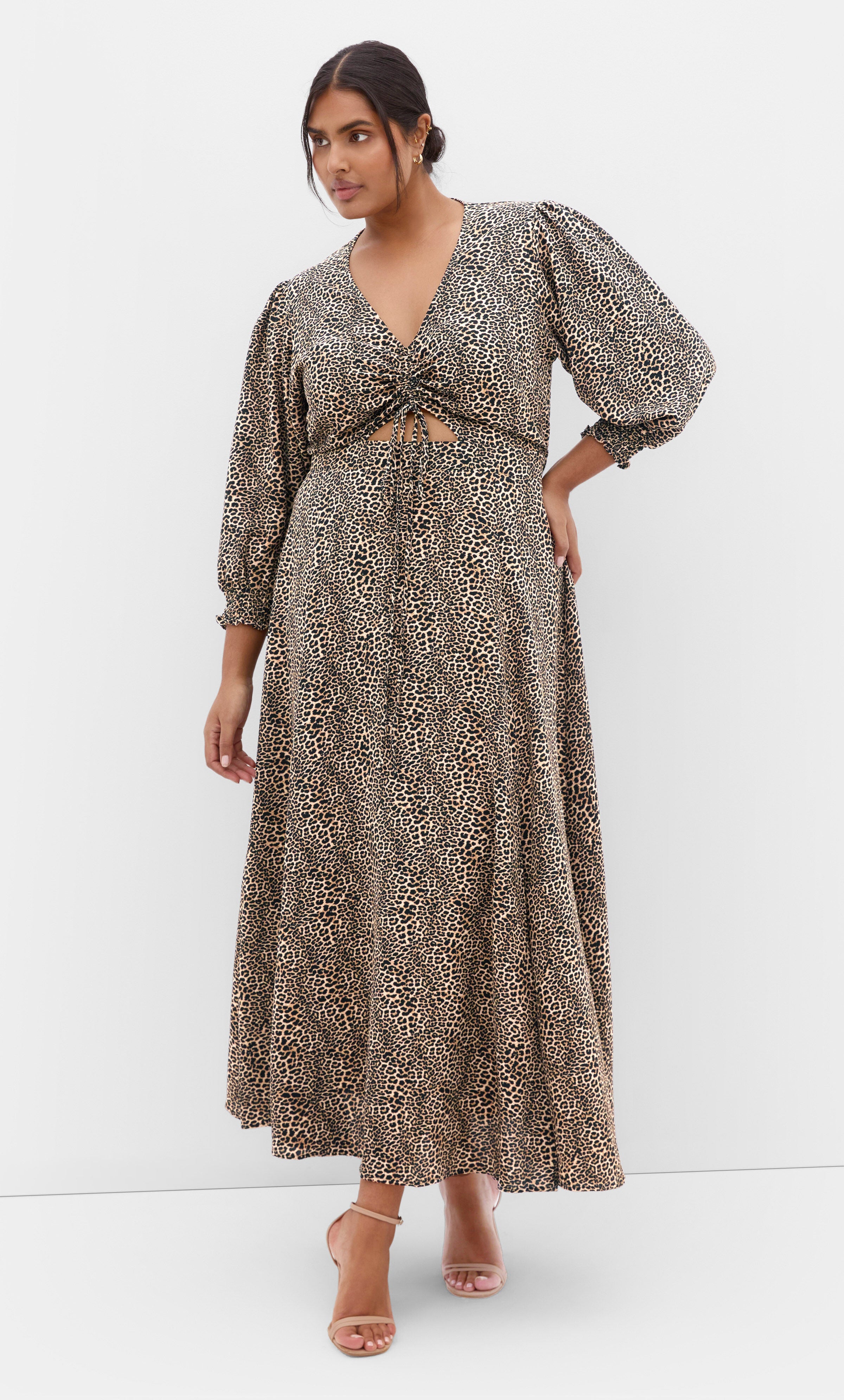 Jessie Print Maxi Dress - cheetah, BLACK, hi-res image number 0