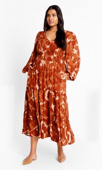 Jayden Print Dress - amber