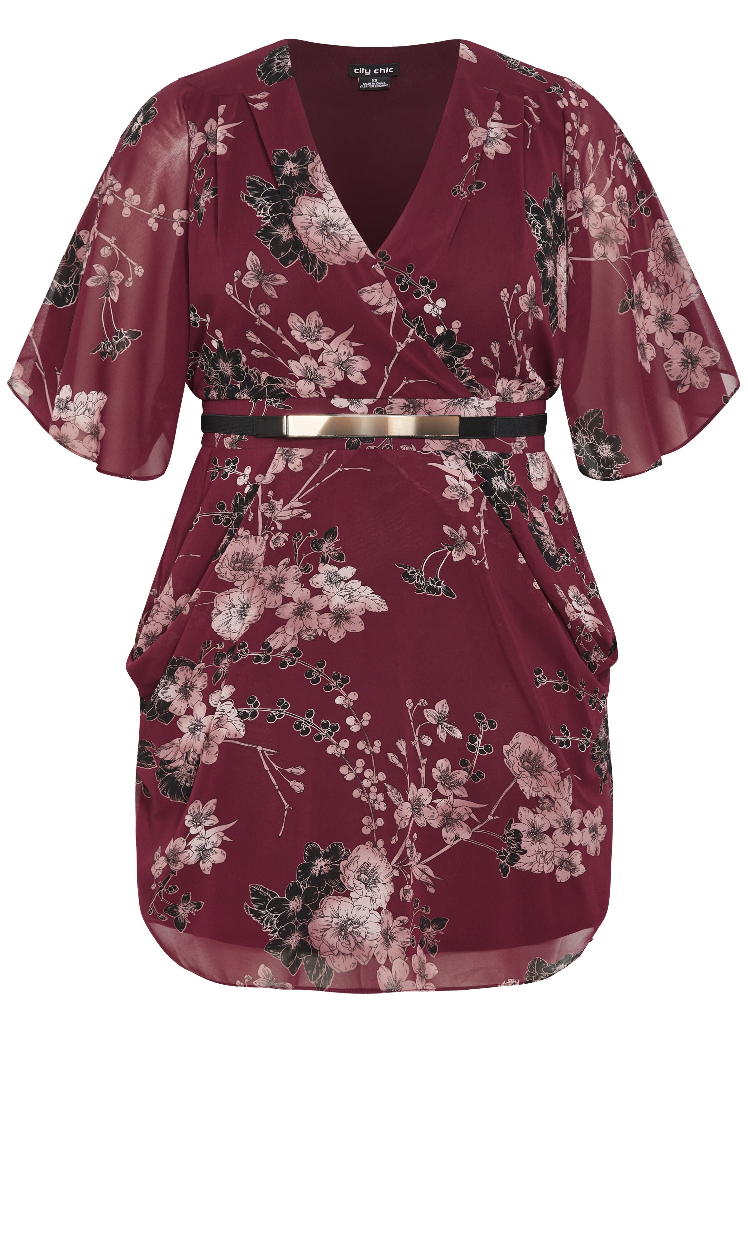 Bold Blossom Wrap Dress - ruby, RUBY BOLD BLSM, alternate image number 4