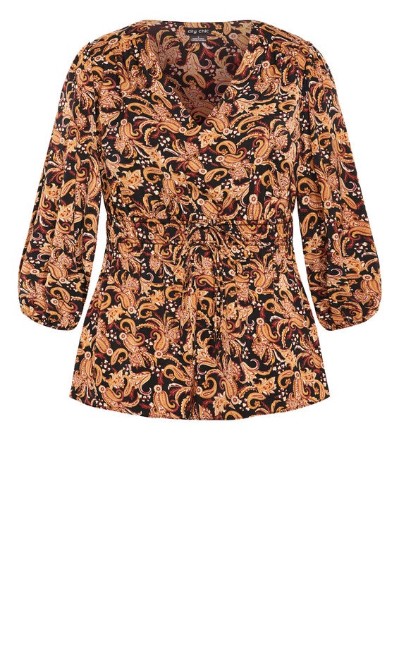 Aubree Print Shirt - black paisley, BLACK, alternate image number null