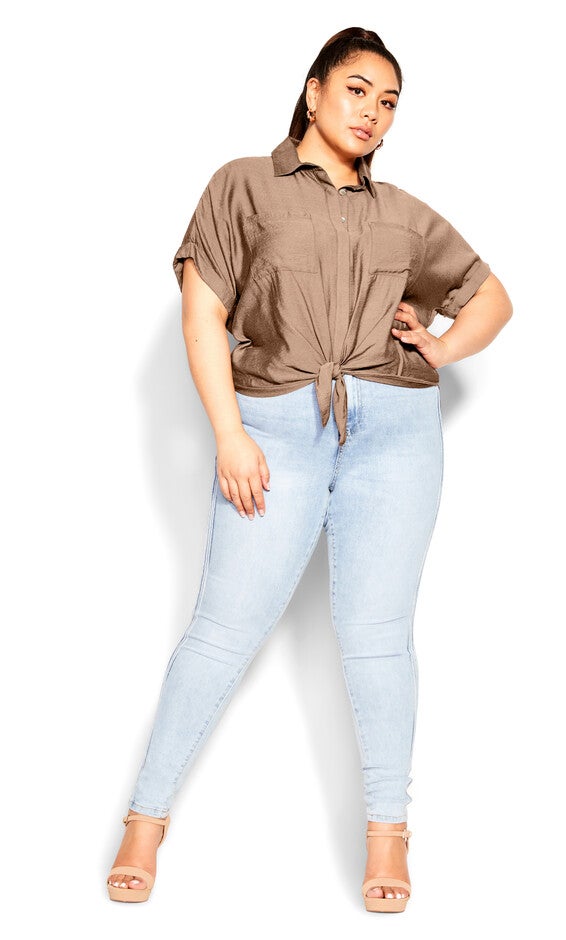 Relaxed Summer Shirt - mocha, BROWN, alternate image number null