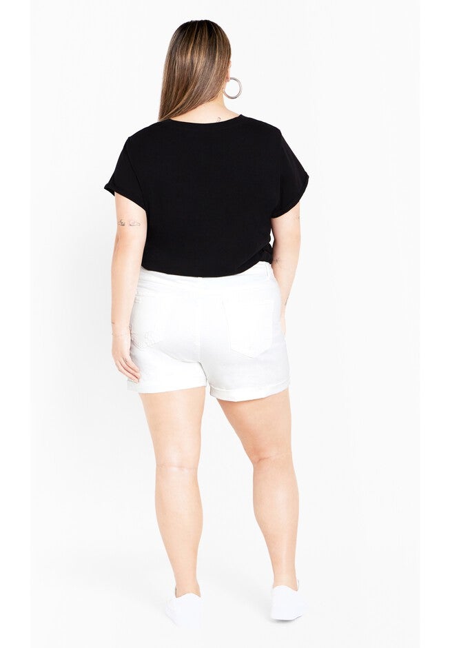 Ripped Love Short - ivory, WHITE, on-hover image number 1