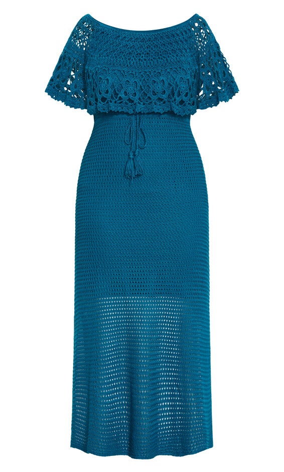Callie Crochet Dress - poseidon, BLUE, alternate image number 3