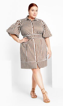 Stripe May Dress - tabacco stripe