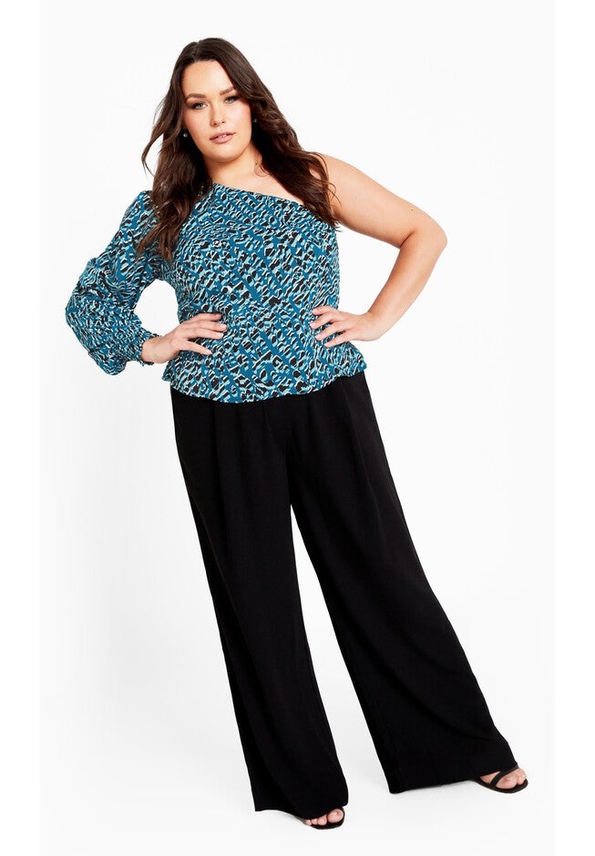 Eva One Shoulder Print Top, NOUVEAU, alternate image number null