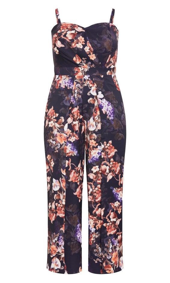 Abigail Print Jumpsuit - navy bouquet, BLUE, alternate image number 4