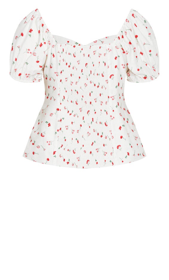 Daydreamer Print Top - ivory, WHITE, alternate image number 4