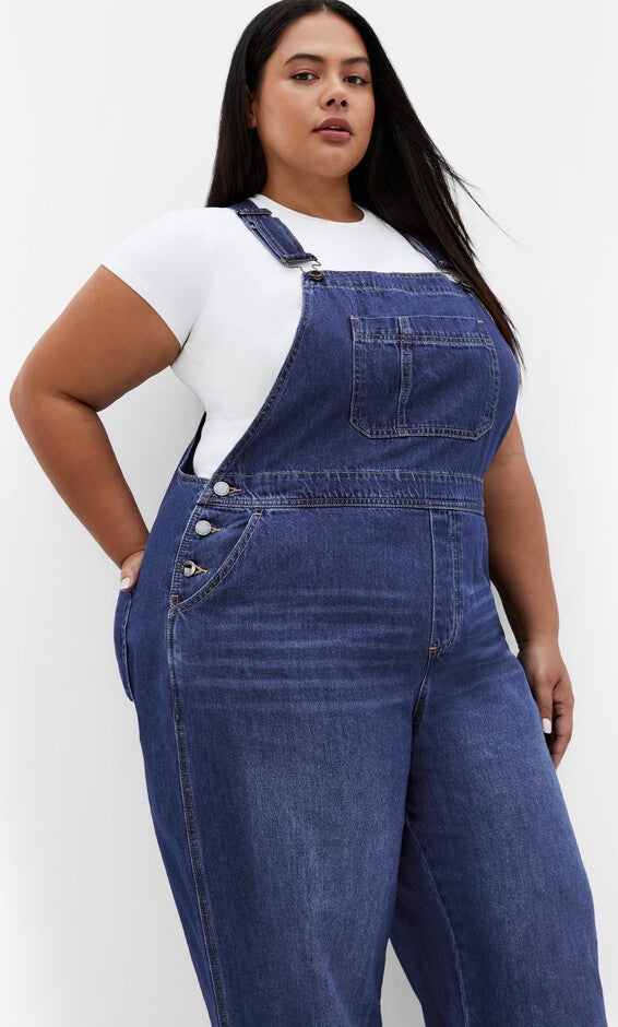 Pinafore Overall - mid denim, DENIM, alternate image number 3