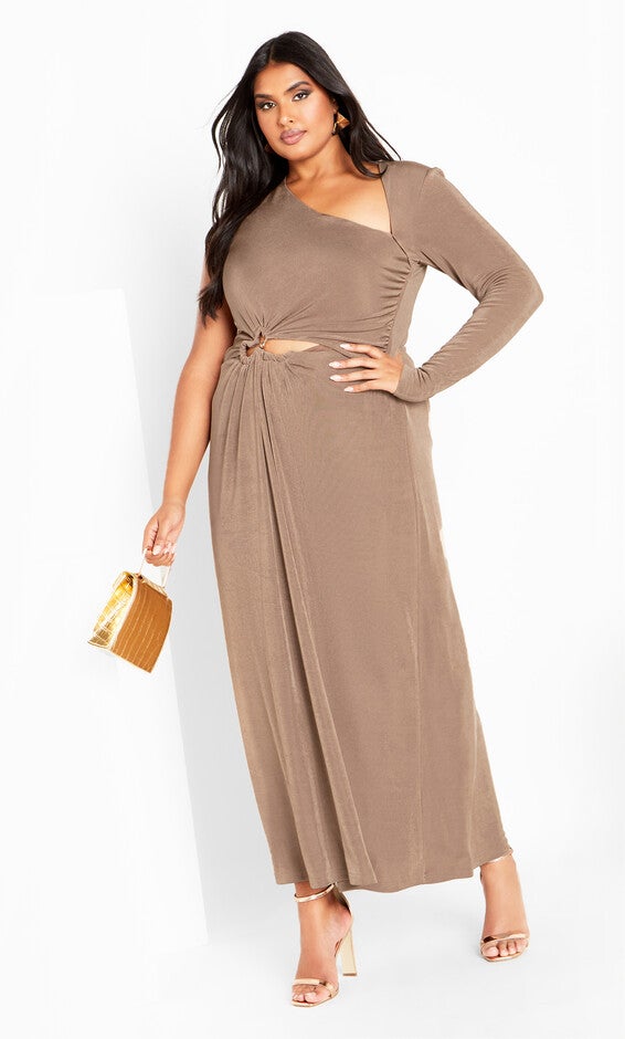 Paola Maxi Dress - mocha, BROWN, hi-res image number 0
