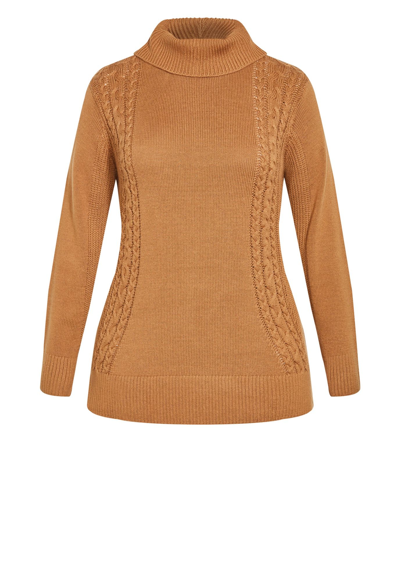 Rosie Cable Knit Sweater, ALMOND, alternate image number 3