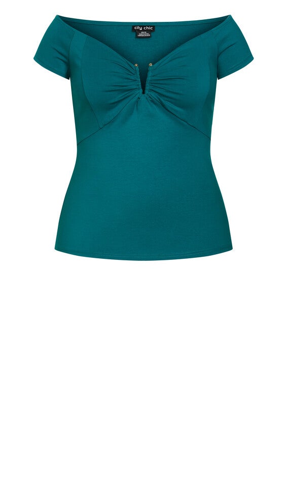 Island Off Shoulder Top - harbour blue, BLUE, alternate image number null