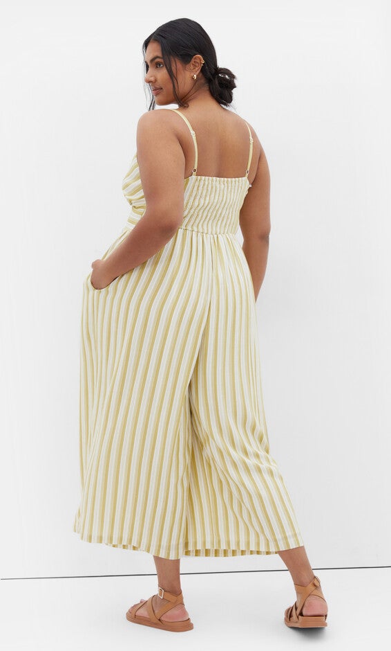 Lara Stripe Jumpsuit - khaki, YELLOW, alternate image number 2