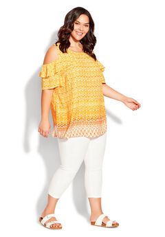 Cold Shoulder Frill Top