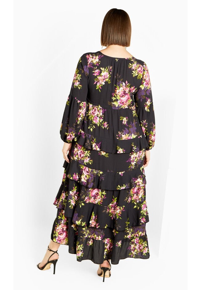 Violet Print Maxi Dress, VIOLET BLOOM, alternate image number null