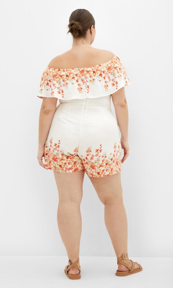 Poppy Print Playsuit - ivory, ORANGE, alternate image number 2