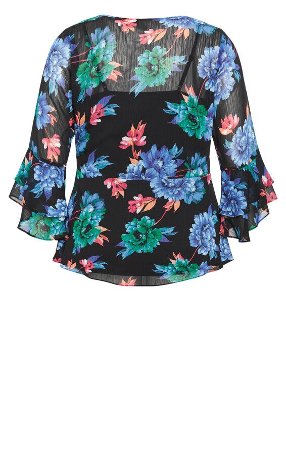 Charlie Print Top - black, BLACK, alternate image number null