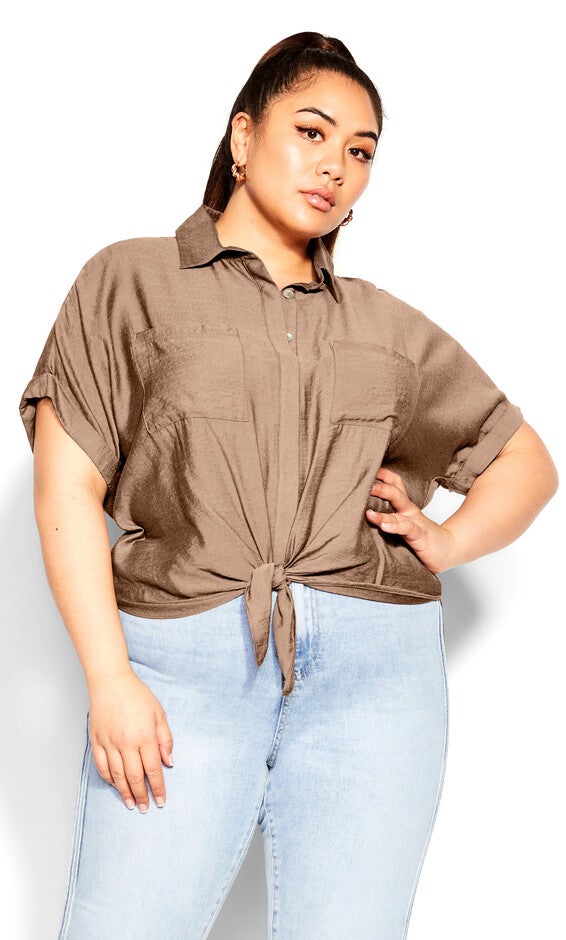 Relaxed Summer Shirt - mocha, BROWN, hi-res image number null