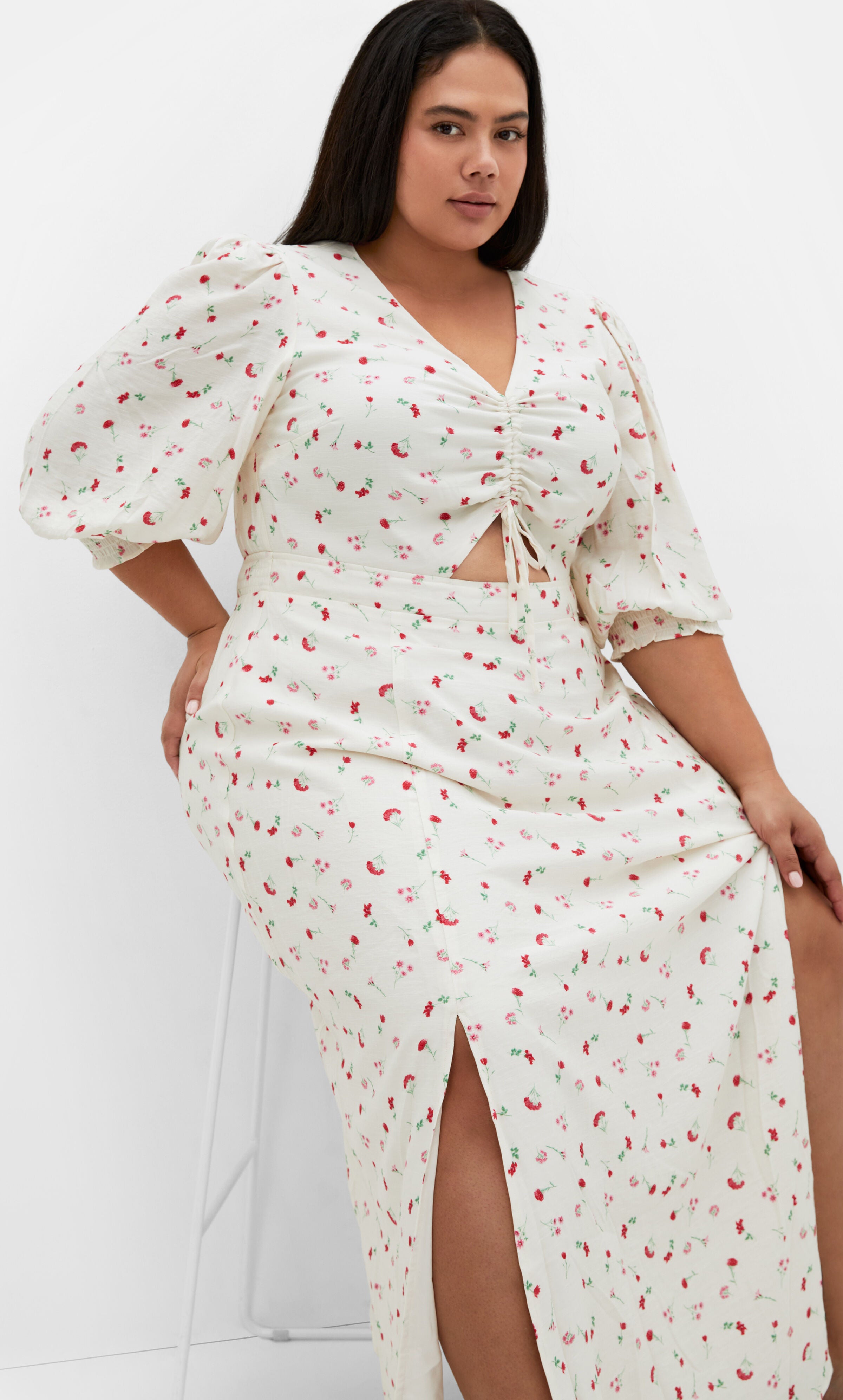 Jolene Print Maxi Dress - ivory, WHITE, alternate image number 2
