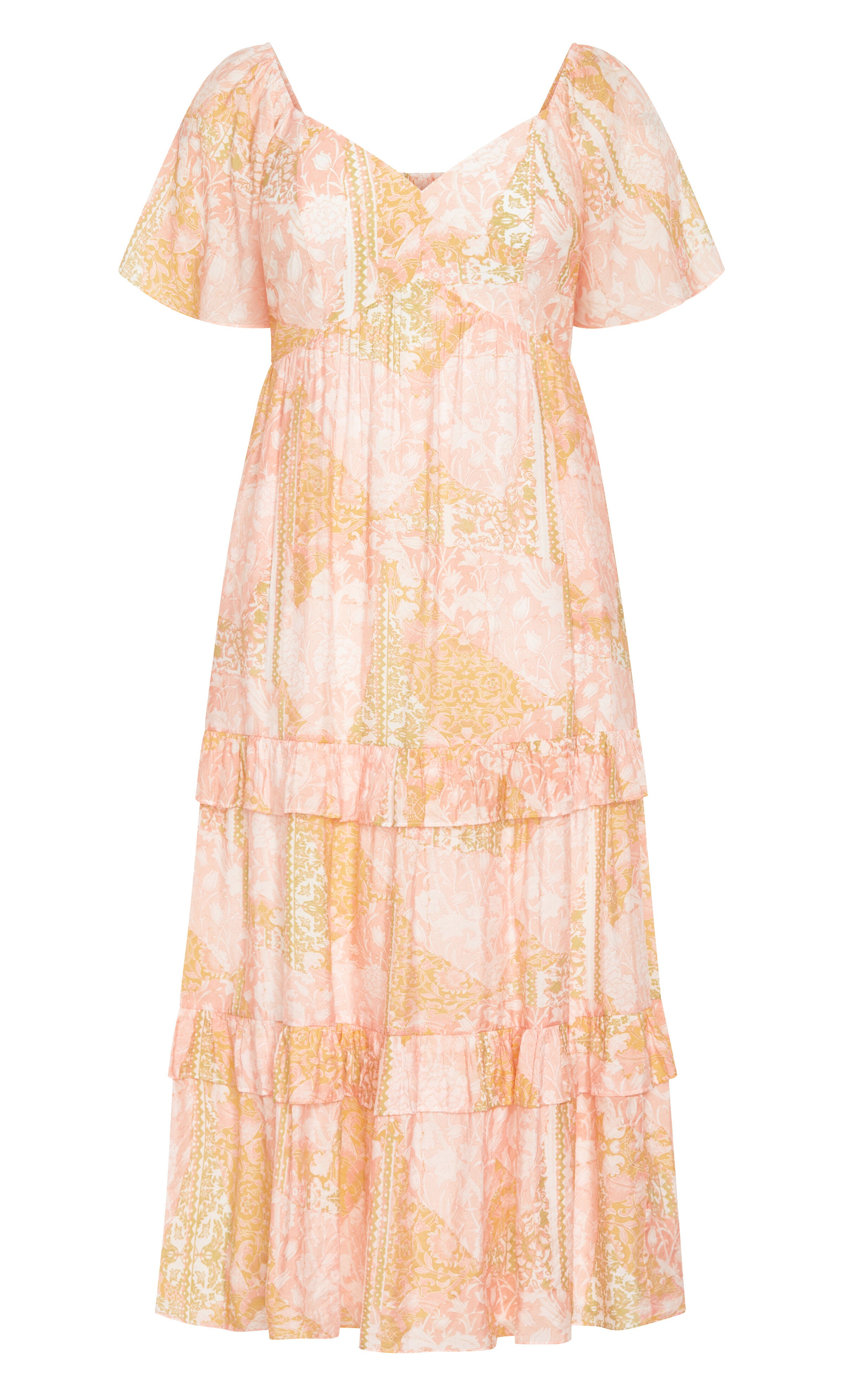 Marci Tier Print Maxi Dress - blush, PINK, alternate image number 3