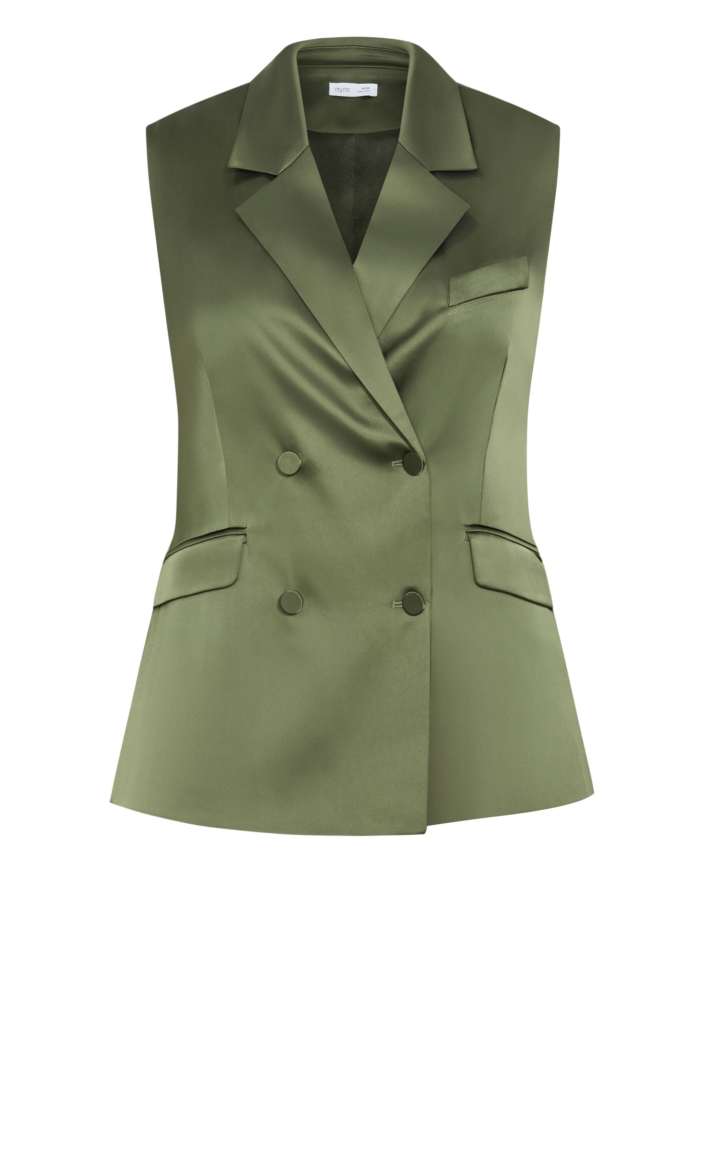 Rylie Satin Vest, GREEN, alternate image number 4