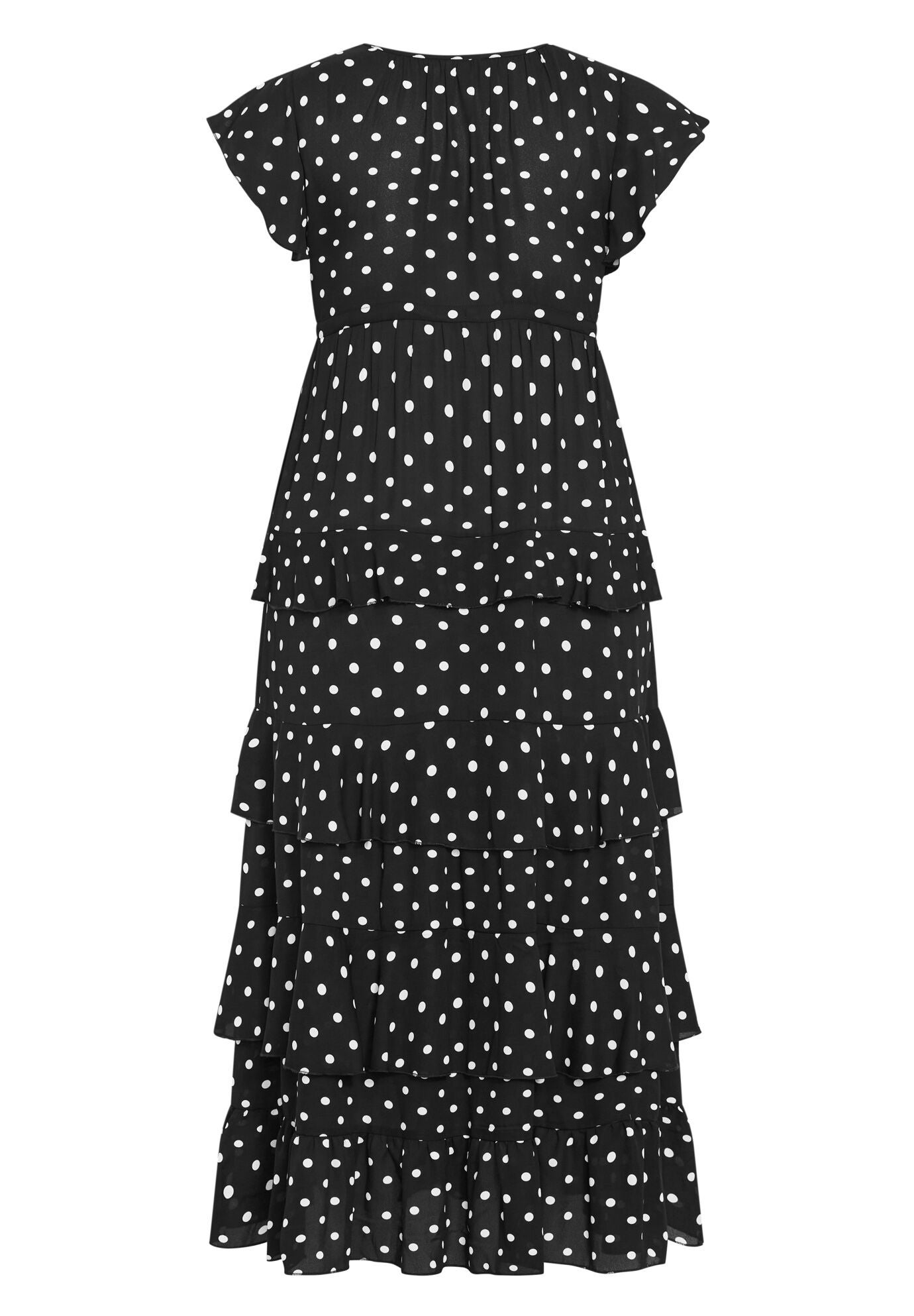 Serena Maxi Dress, BLACK WHITE SPOT, alternate image number 4