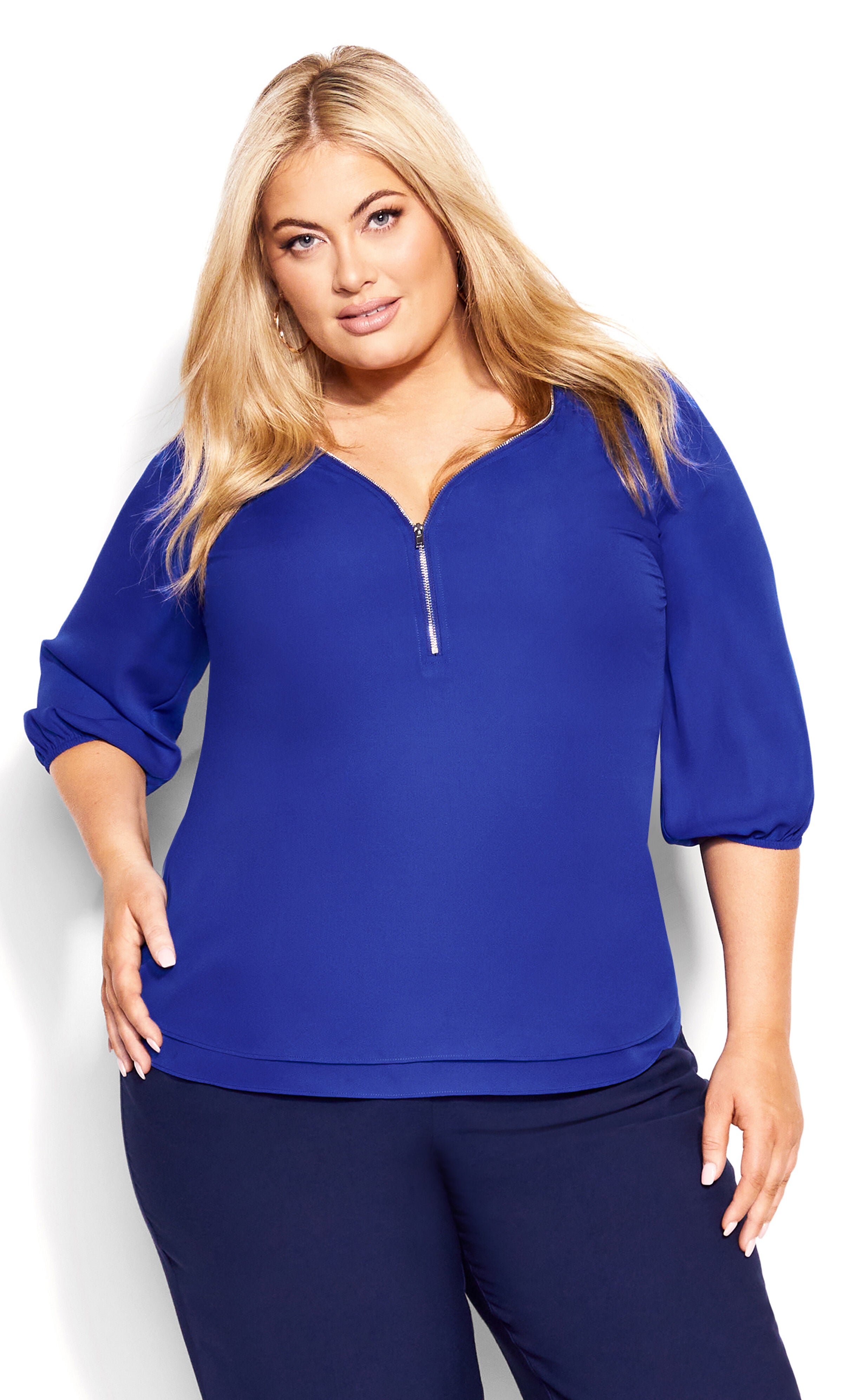 Sexy Fling Elbow Sleeve Top - ultra blue, BLUE, hi-res image number 0
