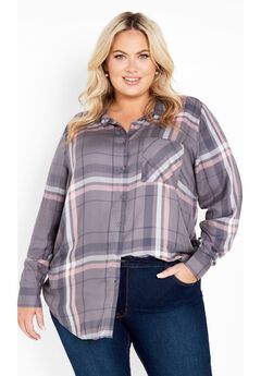 Plaid Plus Size Boyfriend Shirt