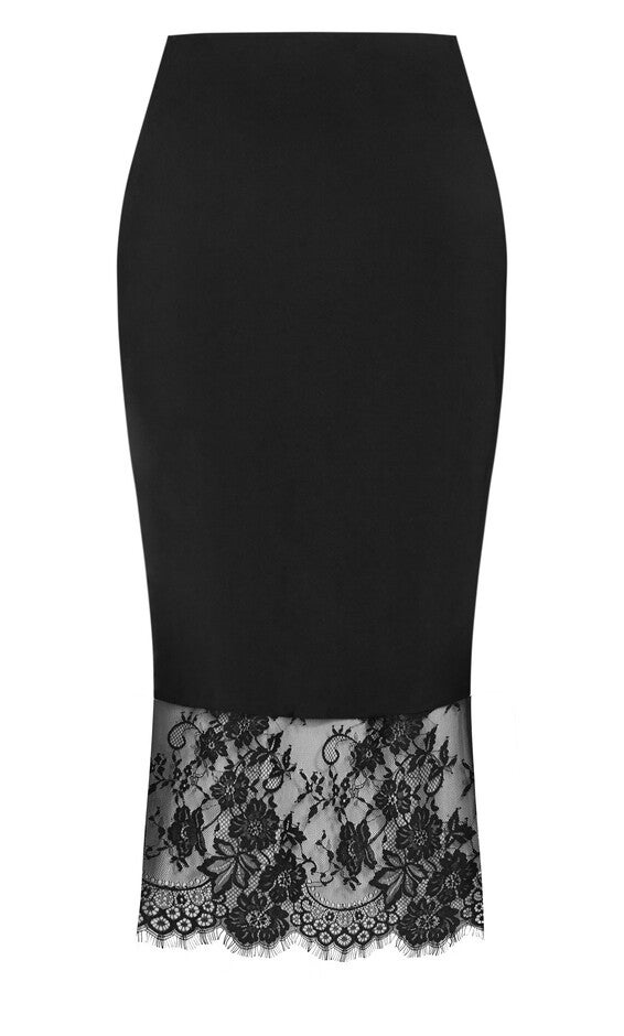 Lace Hem Fay Skirt - black, BLACK, alternate image number 3