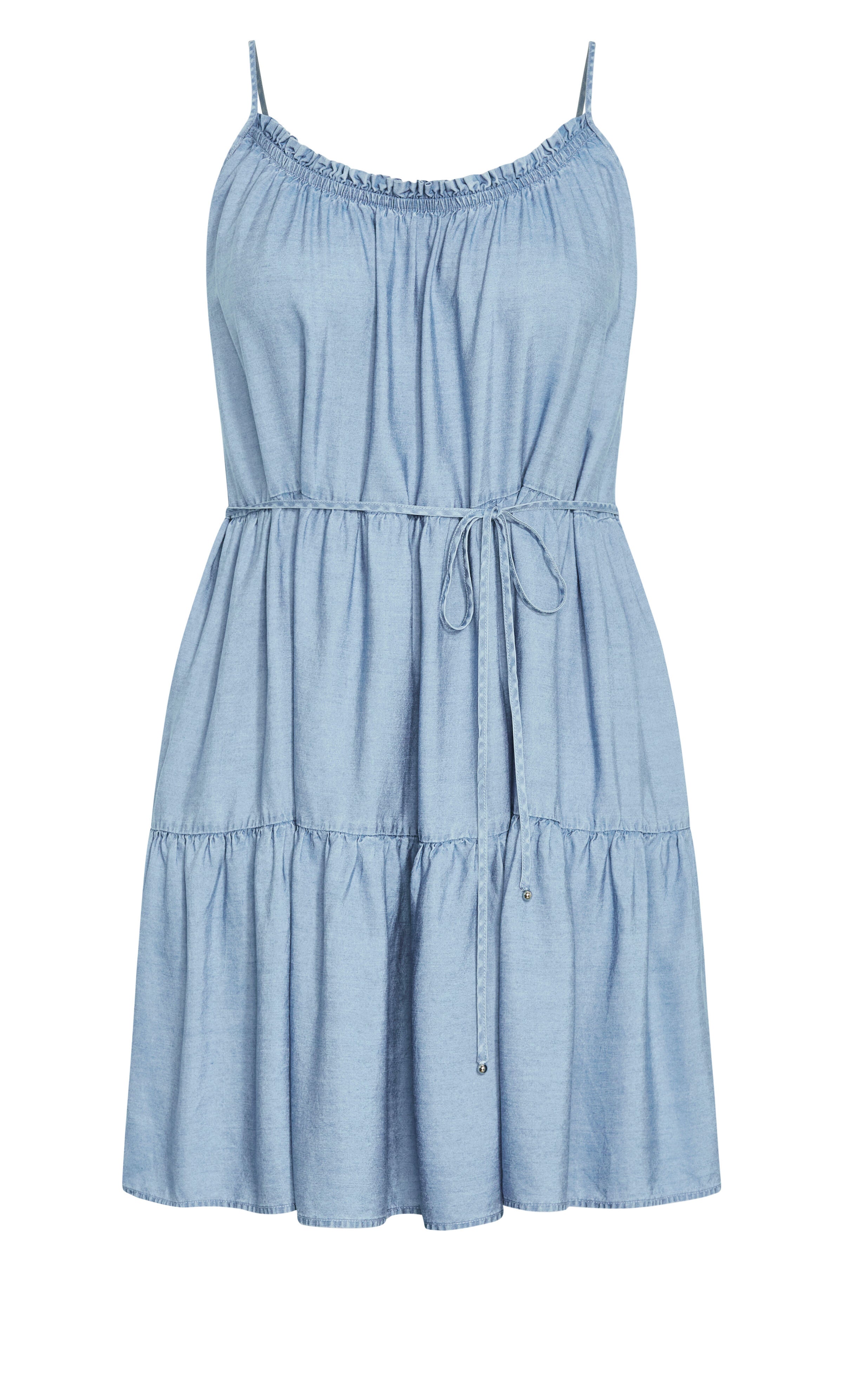 Sweet Tiers Mini Dress - light denim, BLUE, alternate image number 3
