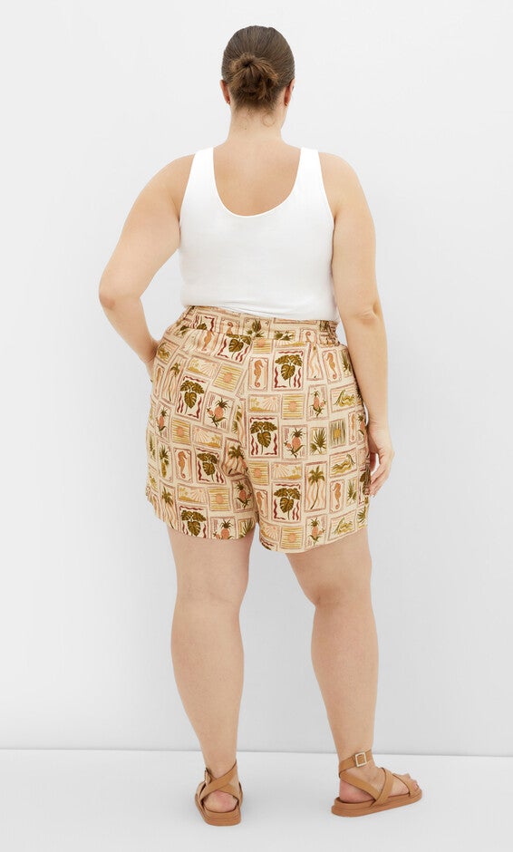 Bella Print Short - print, PINK, alternate image number 2