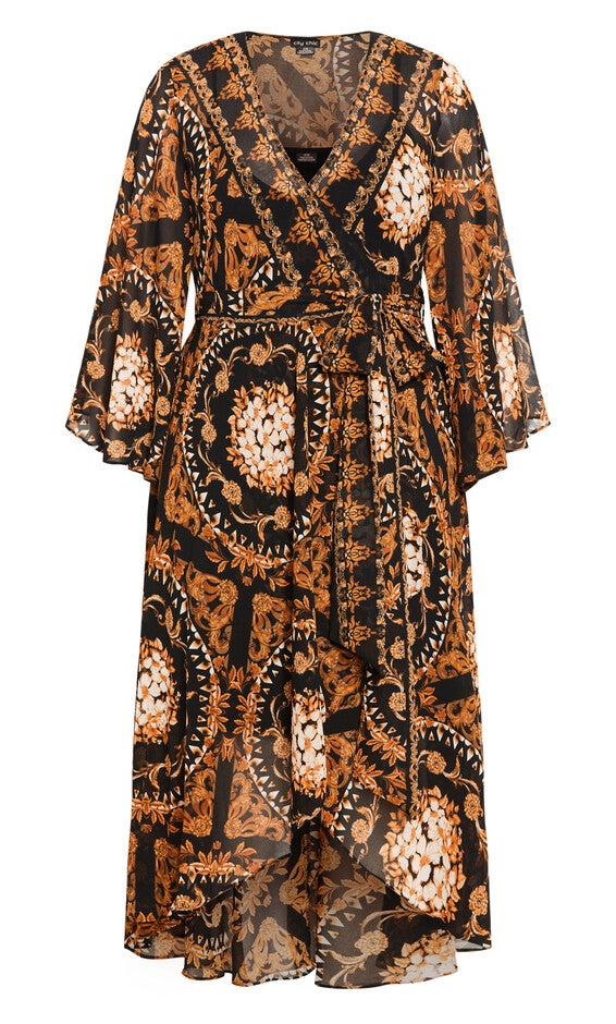 Freya Placement Maxi Dress - black, ANCIENT, alternate image number null